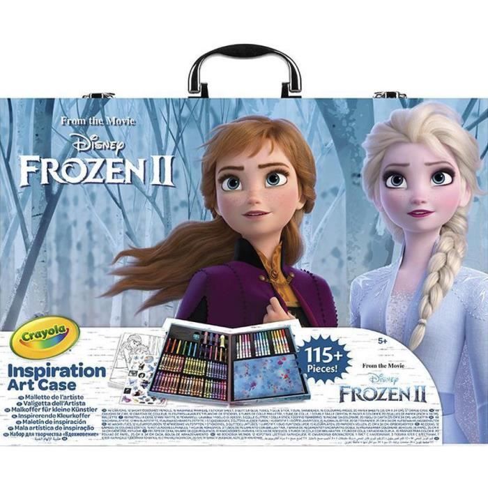 Crayola étui couleur Disney Frozen II bleu/blanc 113 pièces