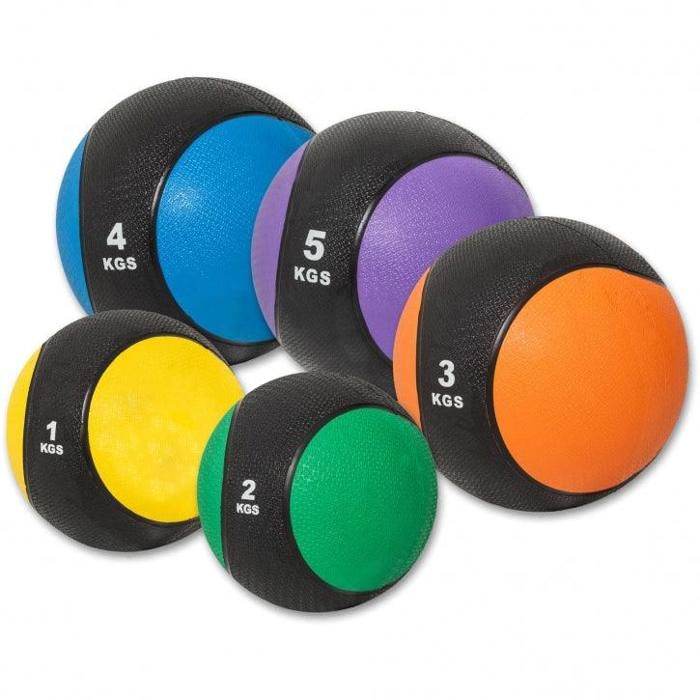 Gorilla Sports - Médecine ball de 1kg à 10kg - Lot 15kg Jaune