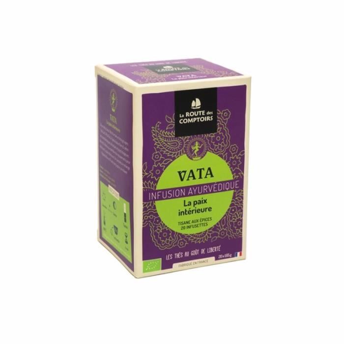 Infusion Bio Ayurvédique Vata - La Route des Comptoirs - Boite de 17 sachets