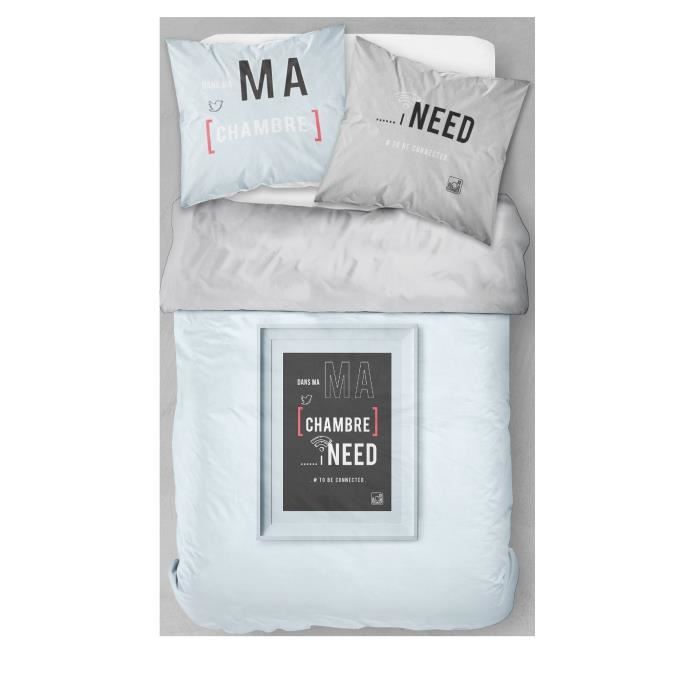 TODAY Parure de couette en coton Enjoy Relax Connected - 220 x 240 cm