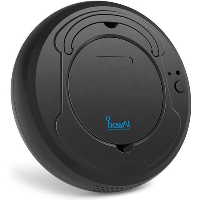 bowAI-Aspirateur Robot Laveur Intelligent 1800Pa 55dB 1200mAh 400 ml Robot de nettoyage Recharge USB Robot Lazy Smart-Noir