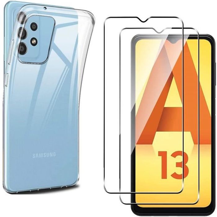 Coque pour Samsung Galaxy A13 4G et 2 Verres Trempé Film Protection Ecran Phonillico®