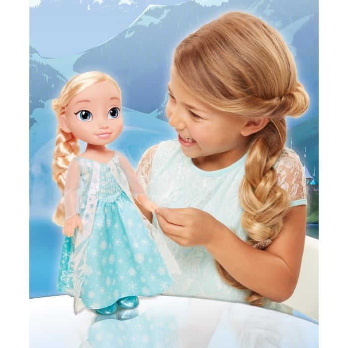 REINE DES NEIGES Poupée Elsa robe deluxe - 38 cm
