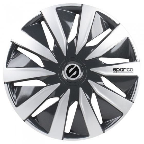 Sparco Enjoliveurs Lazio 15 pouces ABS gris / argent lot de 4
