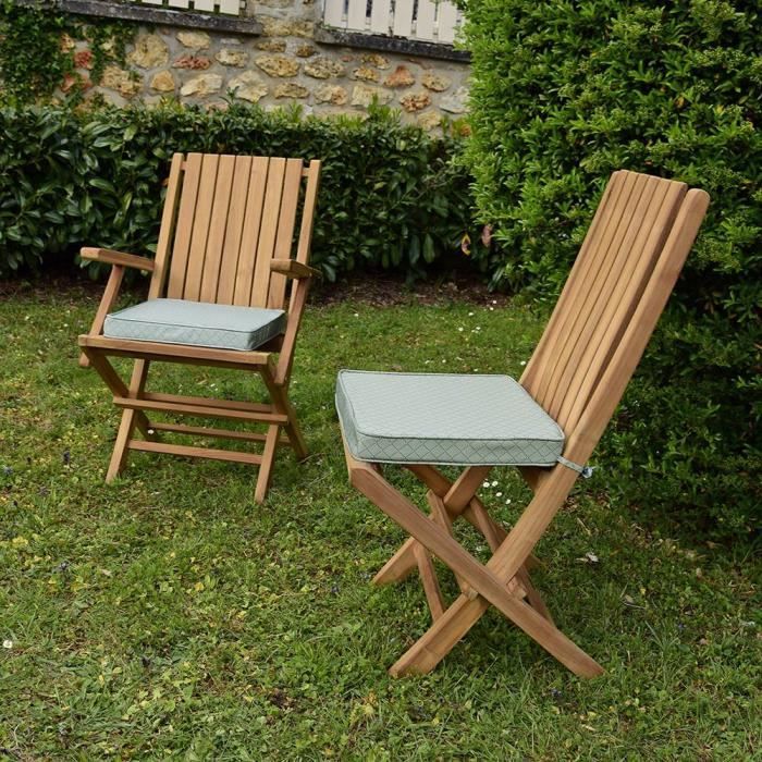 Coussin à motifs pour chaises et fauteuils pliants de jardin 42 Motifs Vert De Gris