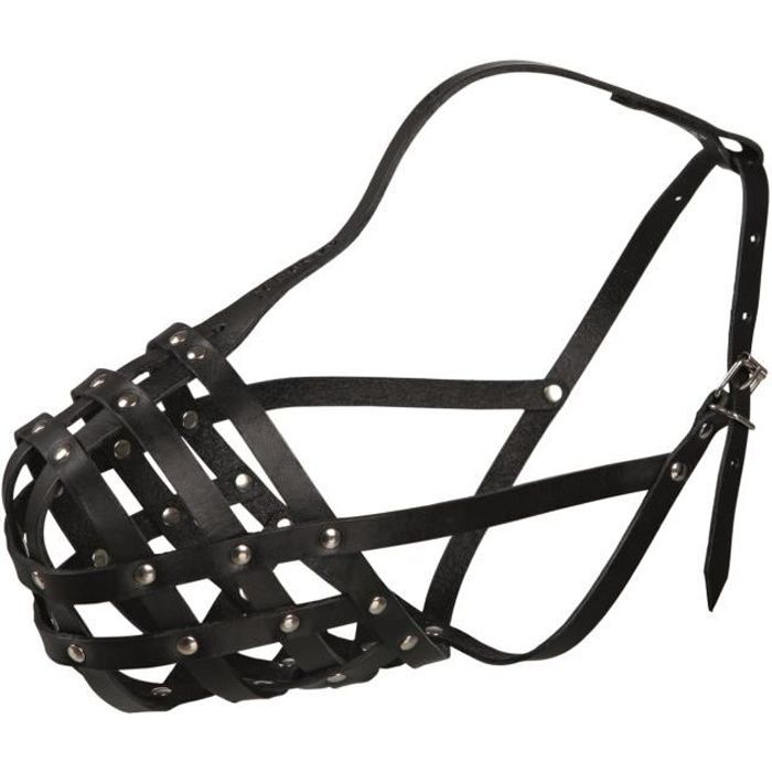 TRIXIE Muselière Julius-K9 - Peau de buffle - S-M - Noir - Pour chien