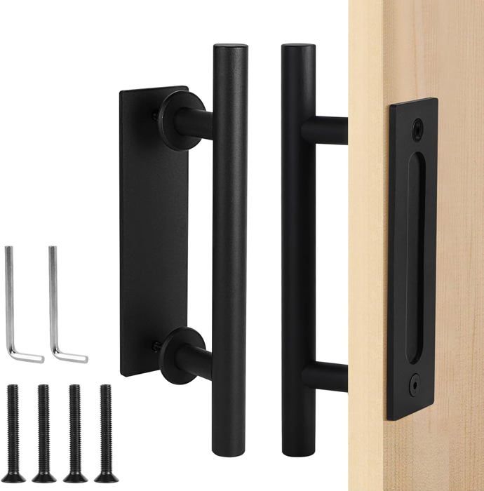 30Cm Noir Poignee De Porte Coulissante 2 Pice Poigne Porte Grange ...