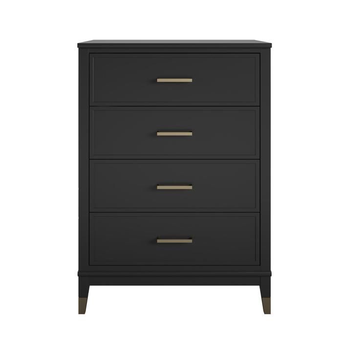 Westerleigh Commode avec 4 tiroirs en effet bois noir Westerleigh Commode avec 4 tiroirs en effet bois noir