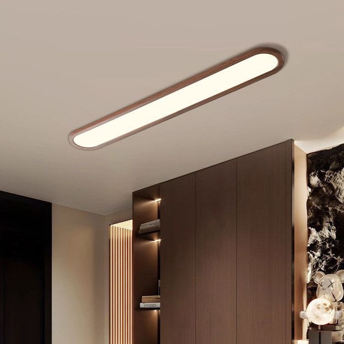 LED Plafonnier Luminaire Lampe De Plafond Couleur Noyer 24W Ø60*15*4CM
