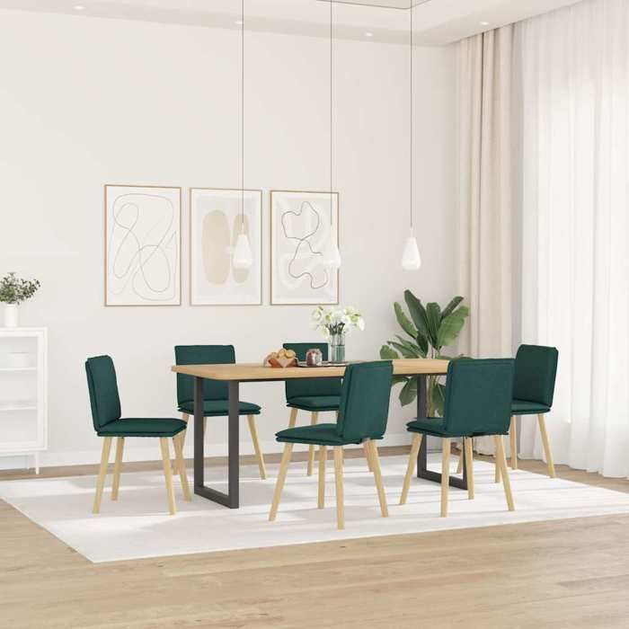 Chaises - JILI MAISON - Scandinave - vert foncé tissu(Lot de 6) LV431