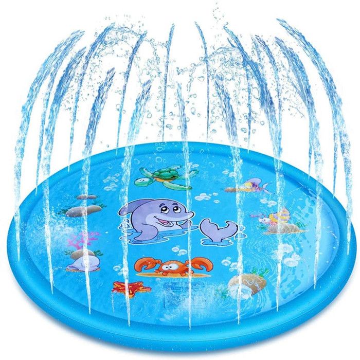 EUGAD Piscine pour Chien, Tapis de Jet d'eau, Baignoire Chien, Tapis de Pulvérisation, Piscine