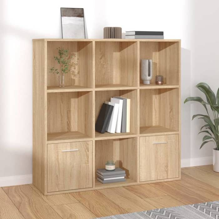 SALE 2026 Armoire étagère magazine Brun - Bibliothèque Chêne sonoma 98x30x98cm - Bois d’ingénierie PRO456463059