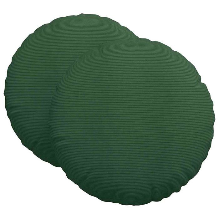 Coussin de siège rond en velours côtelé - vidaXL - Vert foncé - Ø 60 cm - Housse amovible - Rembourrage polyester