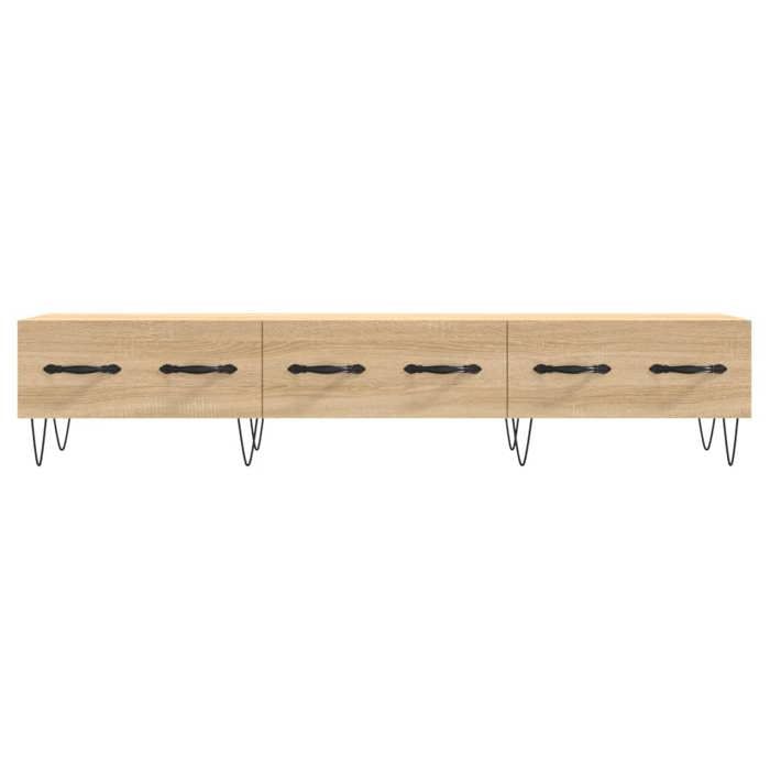 NEUF Armoire TV - Brun - Meuble TV - TABLE TV - chêne sonoma 150x36x30 cm - bois dingénierie TT4351