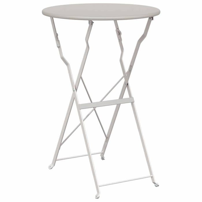 vidaXL Table de bistrot pliable Jaune moutarde Ø50x71 cm Acier revêtu de