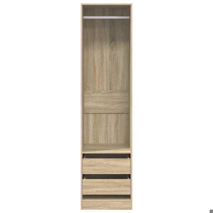 Garde-robe avec tiroirs - MEUBLECHIC - Chêne sonoma - Bois dingénierie - 50x50x200 cm - 2 tiroirs
