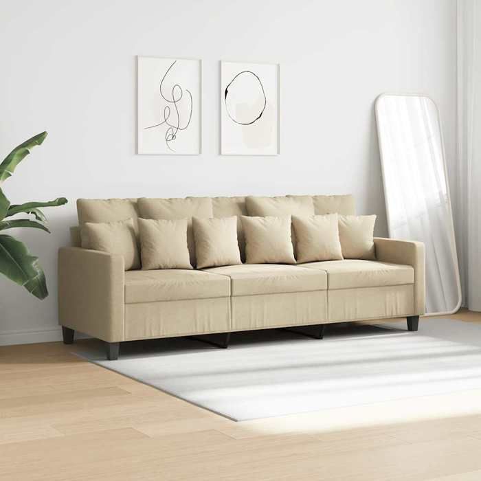SHELL© SOFA-Canapé salon - 3 places - (par siège) : 110 kg - Crème 180 cm Tissu C4714