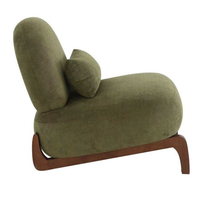 Fauteuil dappoint velours sans accoudoirs pieds bois confortable salon chambre 86.9x72.1x69.9cm Vert Fauteuil dappoint velours sans accoudoirs pieds bois confortable salon chambre 86.9x72.1x69.9cm Vert