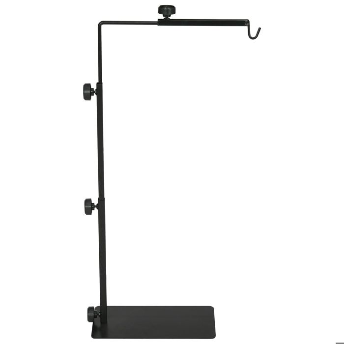 Support de lampe chauffante pour terrariums - Réglable en hauteur - 40x15x95 cm - Noir - Acier - Base stable