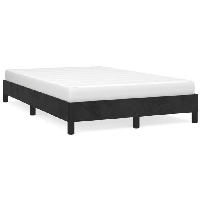 Structure de lit double/2 personnes - résistant et durable - Cadre de lit - sans matelas - noir 120x190 cm velours @75094fcm64s