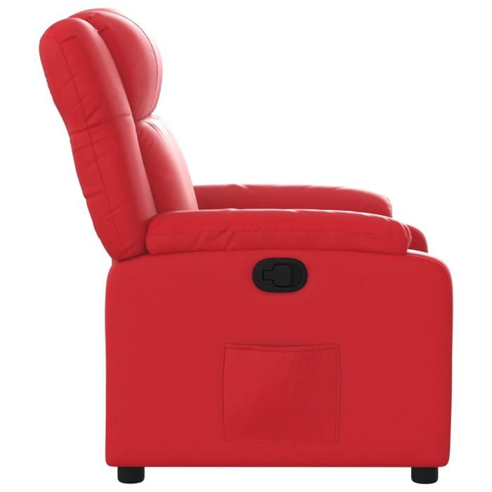 Confortable Fauteuil inclinable Chaise-sofa pour relax Rouge Similicuir__27362