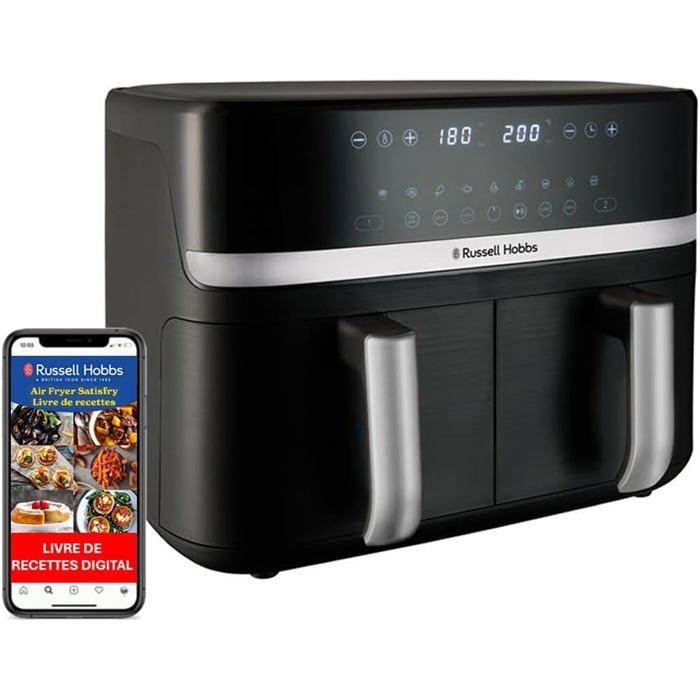 Air Fryer Rapid Air XXL 9 L Double Compartiment 4 5 L + 4 5 L 9 Fonctions Écran Tactile Silencieux Friteuse Sans Huile