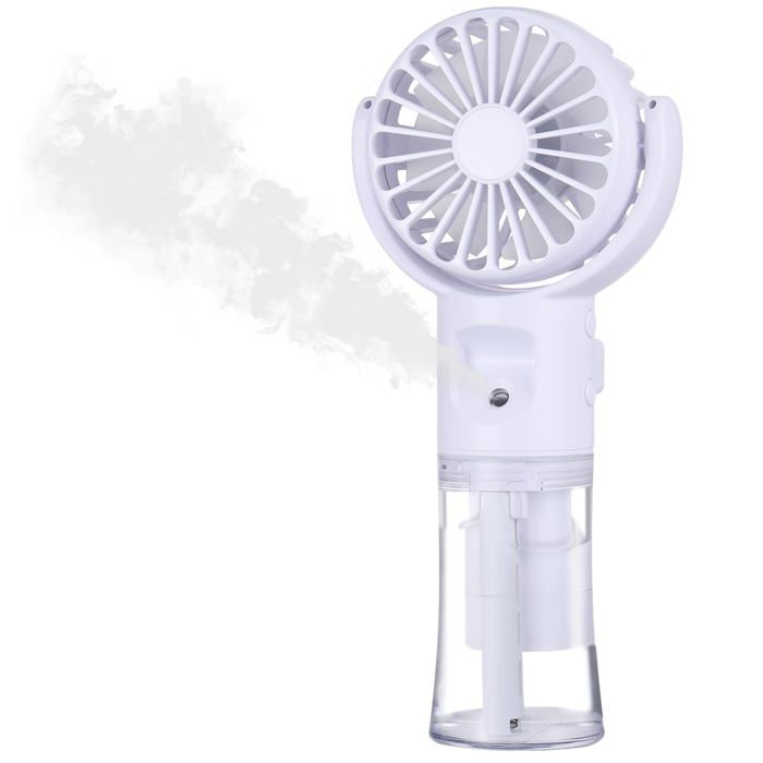 Mini ventilateur à main brumisateur 4 vitesses rechargeable USB pour vacances/bureau/extérieur Meoiruery