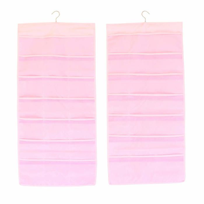 Organisateur de penderie Support de Suspension en Tissu Double Face Poches en Maille Cravates Chaussettes Gain de Place Séparateur d