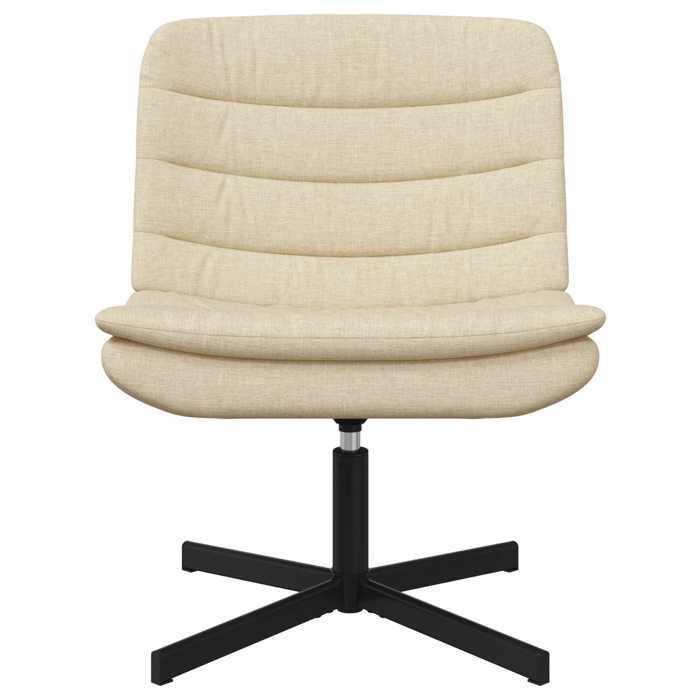 Chaise pivotante 1 PLACE - Fauteuil salon/bureau - Crème 63x75x76 cm tissu V3479
