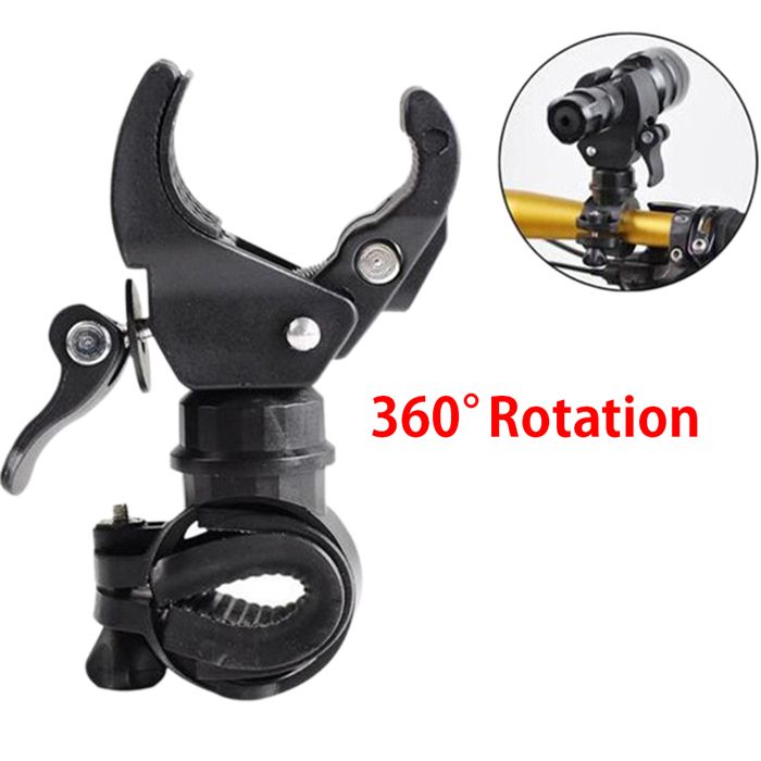 1 Support lampe vélo rotation 360° ABS robuste guidon 20-35mm fixation LED universelle .