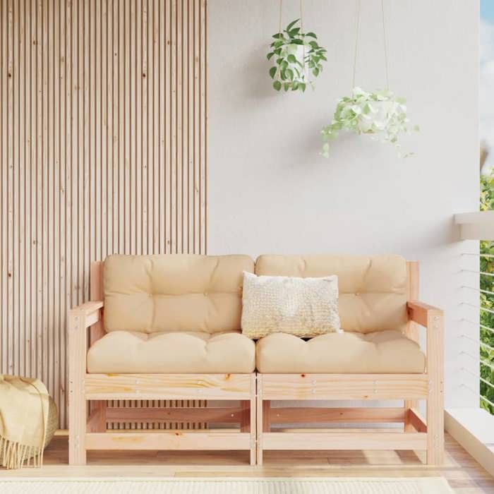 Canapés dangle de jardin conception modulaire (lot de 2) bois de pin massif - Petit canapé balcon LL2545