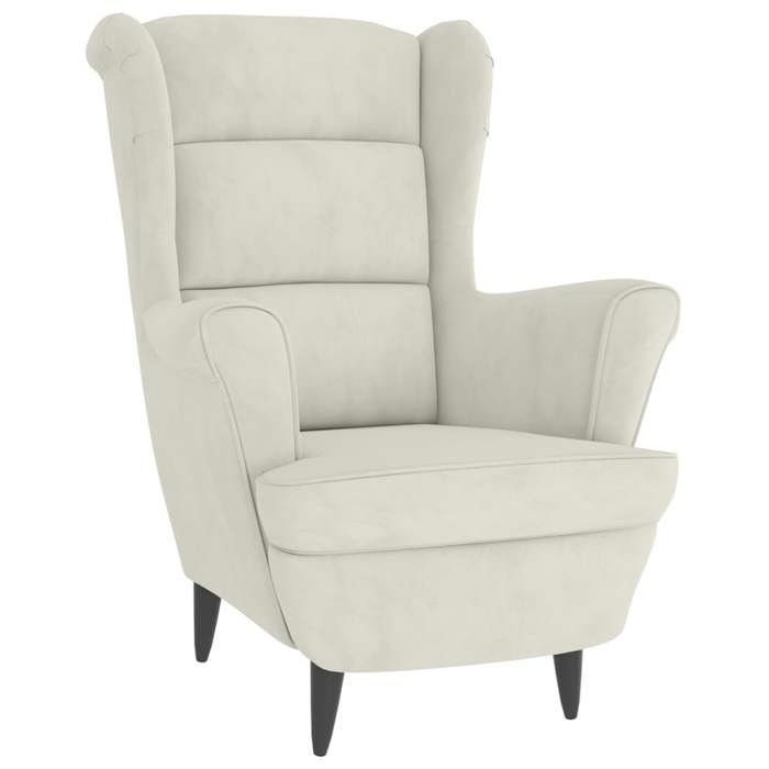 Bestseller Fauteuil à oreilles(adulte)- charge maximale : 110 kg - avec tabouret crème velours - Taille:78x90x965cmC1404756777