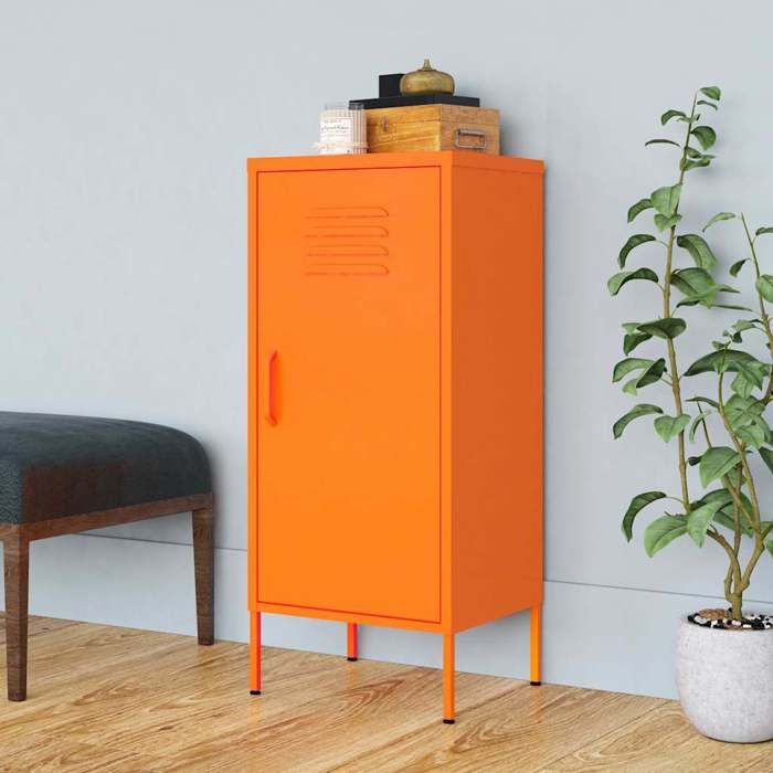 Orange Armoire de rangement Orange 425x35x1015 cm Acier - Meuble Rangement LV29970