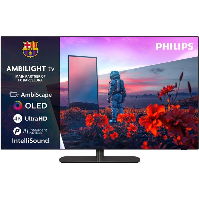 Téléviseur OLED noir Philips 48 121 cm Ultra HD 3840 x 2160 Ambilight des deux côtés et par le haut