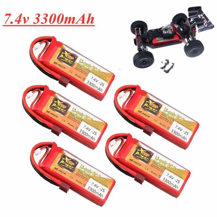 ZYGY Batterie Lithium 7.4V 1800mAh + Câble USB Pour WLTOYS A959-B A969-B A979-B K929-B 144001 - Haute Vitesse RC