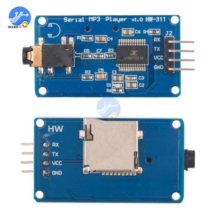 Décodeur MP3 carte module dac, YX5300 UART contrôle série lecteur MP3 ...