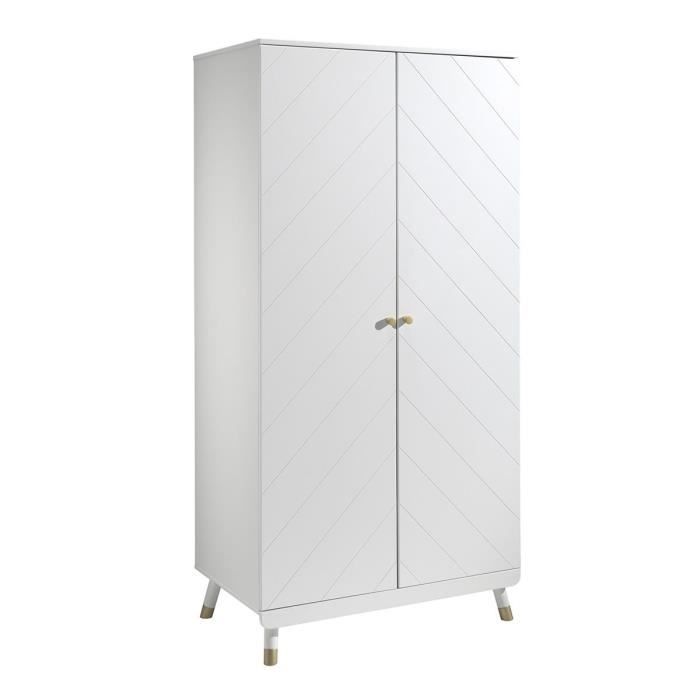 tiny white - armoire 2 portes blanche motif graphique