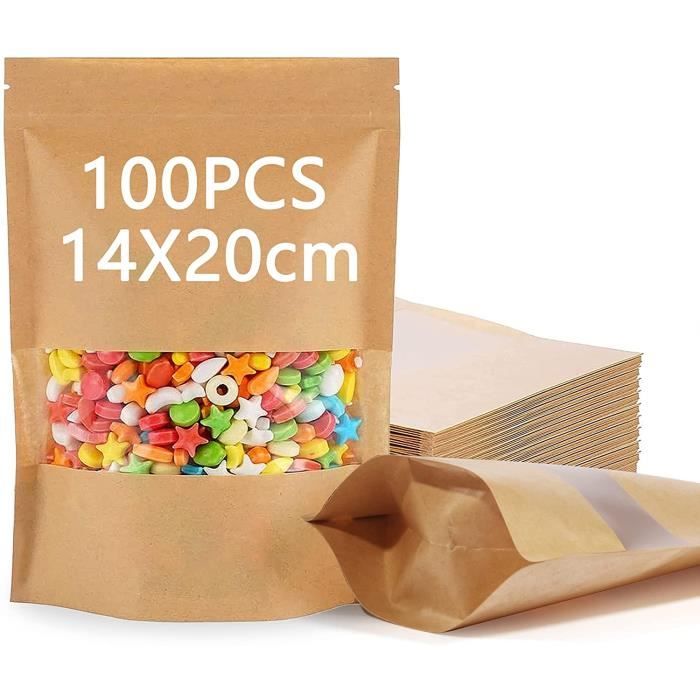 100 x Papier Kraft Brun plat des sacs de nourriture 12,5 pouces x 12,5 pouces