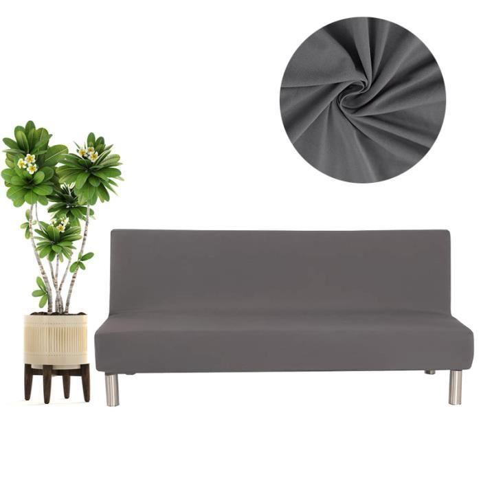 Housse De Clic Clac Élastique 3 Places - Protecteur Canapé Sans Bras Extensible (Noir, 160-190cm)