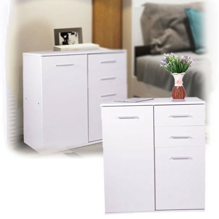 2 Porte Meuble De Rangement Armoire De Stockage En Bois 2 Tiroirs