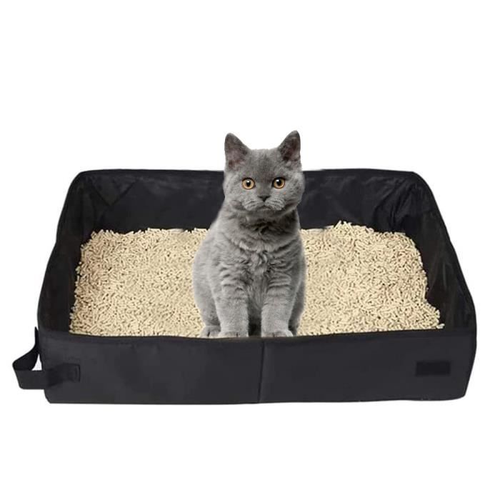 Comparer les prix de Bac à Litière Chat Portable - Noir - Tissu Oxford - 50x40x11cm - Voyage