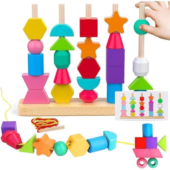 Jouets Montessori en Bois Jouet Bebe 2 3 4 5 Ans 2 en 1