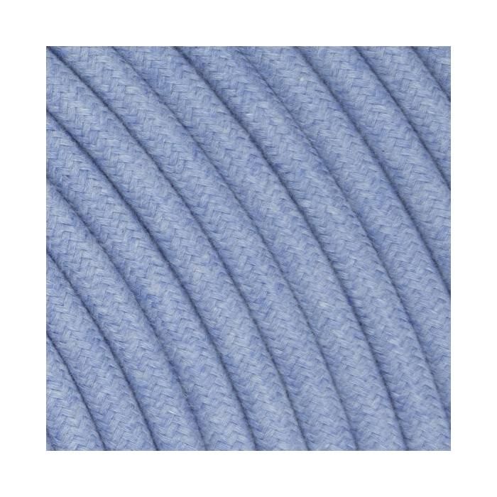 Fil Électrique Tissu Bleu Bleuet 2x0,75mm² - Câble Électrique Textile ...
