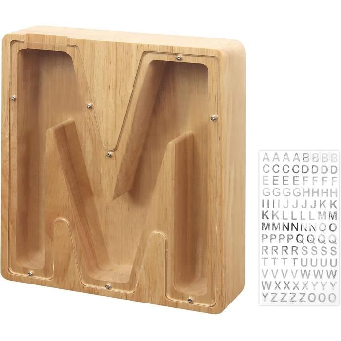 Tirelire En Bois Lettre E - Tirelire Décorative Personnalisée, Rangement Élégant Pour Maison