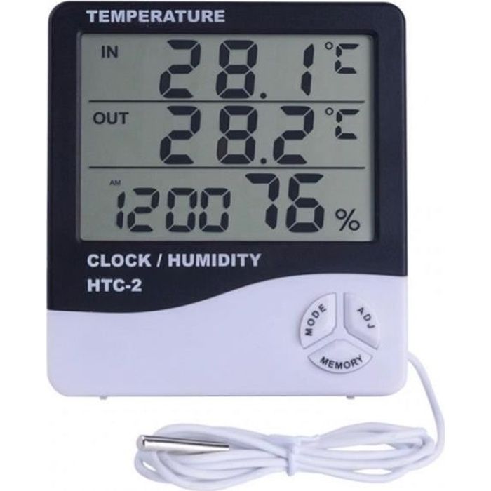 Testeur Météo Compteur Intérieur/Extérieur Mur Fenêtre Office thermomètre hygromètre