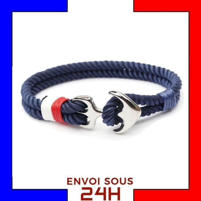 Bracelet Ancre bleu rouge mixte NEUF
