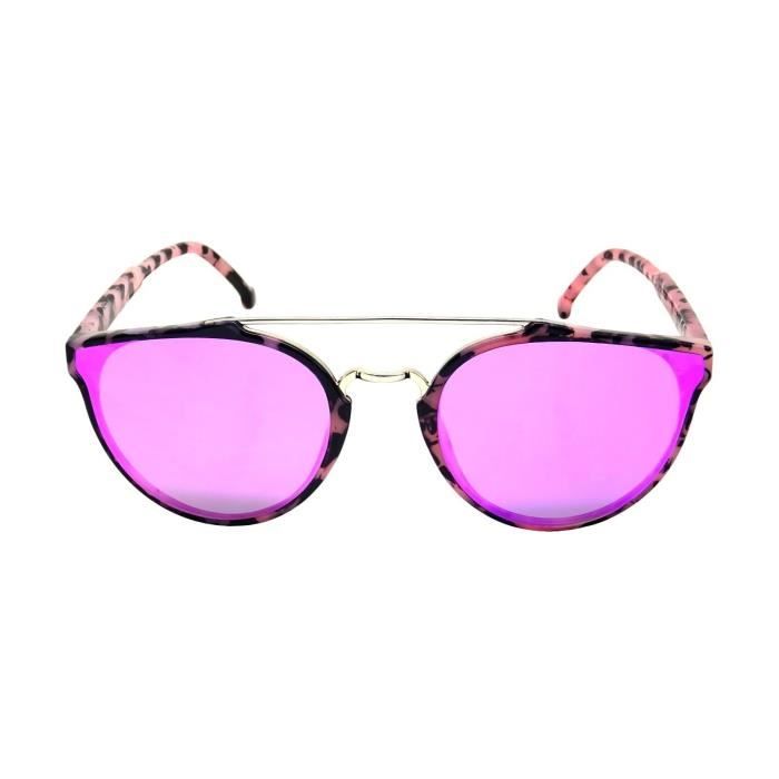 LUNETTES SOLEIL CHRISTIAN PAPILLON ABSTRACT MIROIR VERRES PLATS SO REAL UNISEXE ROSE