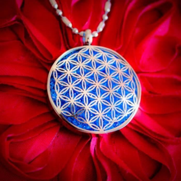 Nos Blues La Vie En Bleu Fleur de vie bleu bien-être énergie magnétisme - Achat / Vente sautoir