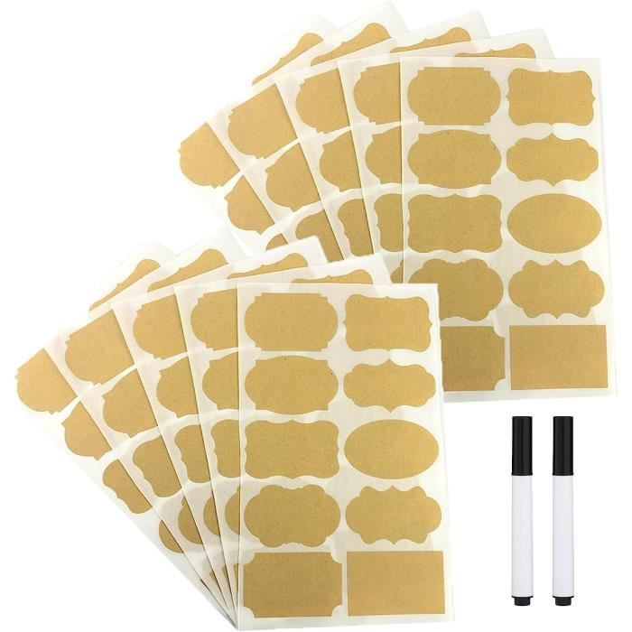 Étiquettes Autocollantes Kraft - 1500 Feuilles (3 Rouleaux) | Pour Bocaux, Bouteilles, DIY, écriture Facile - 7