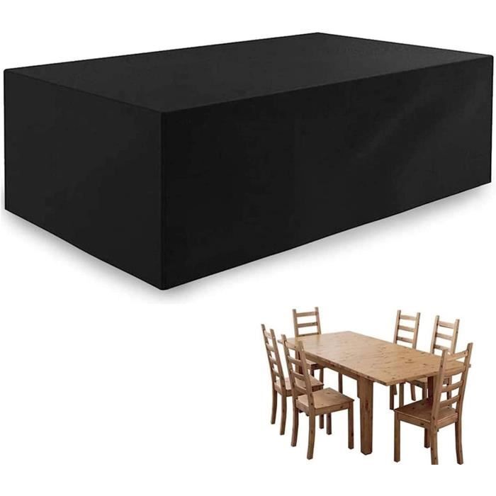 Housse Salon Jardin 200x160x70cm - Protection étanche Coupe-vent Oxford Noir